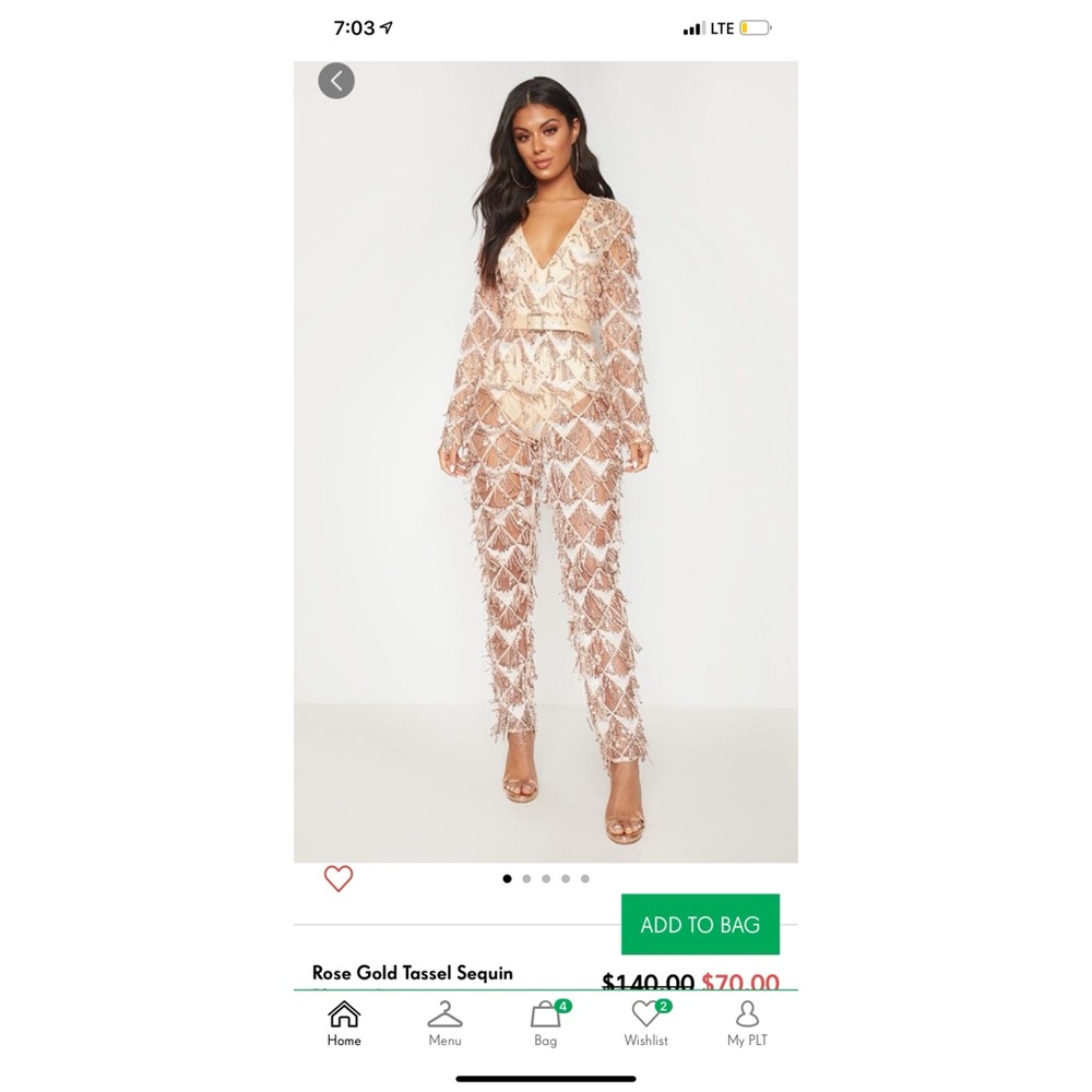 Rose gold tassel sequin